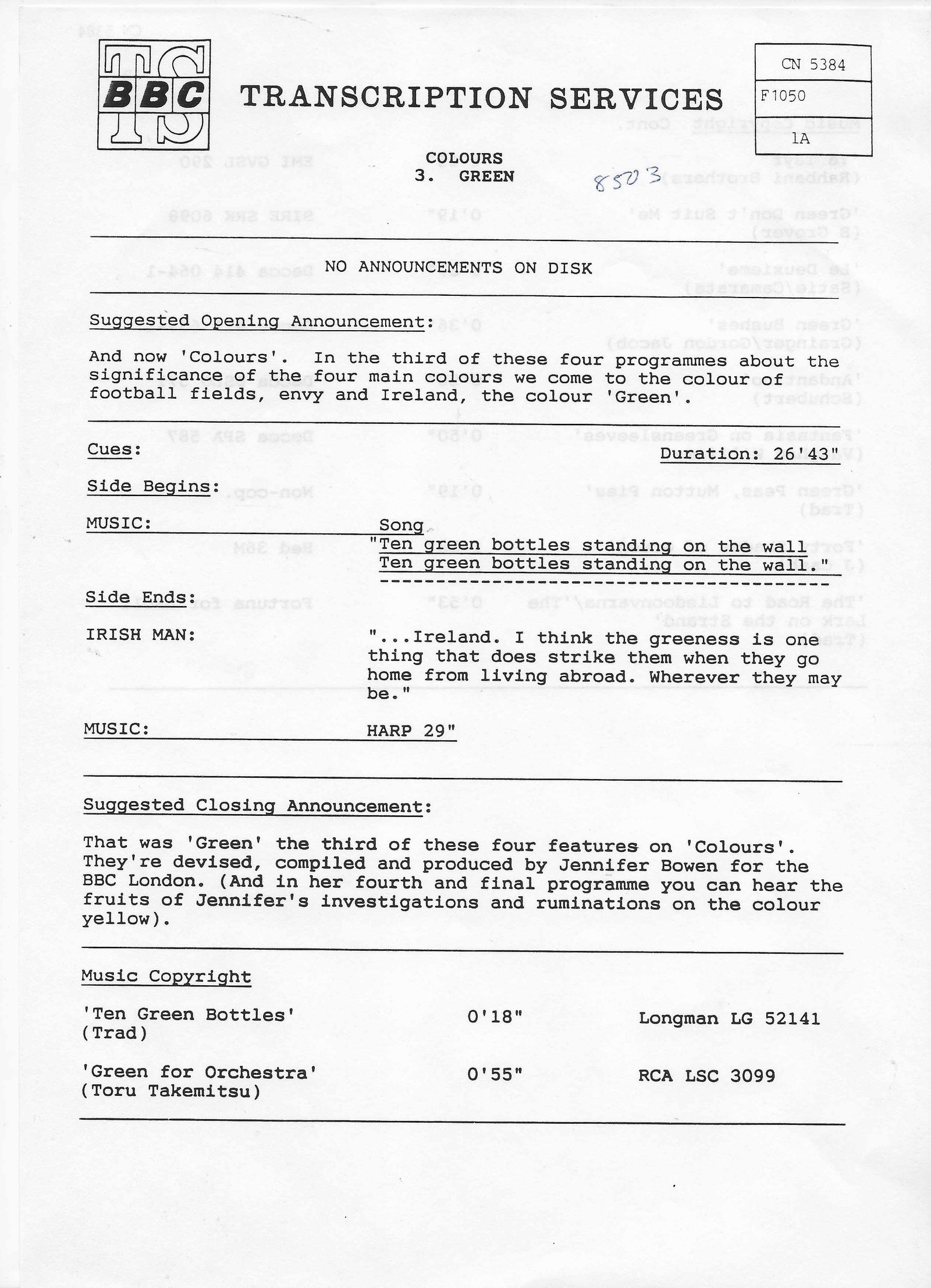 Inserts from CN 5384 2